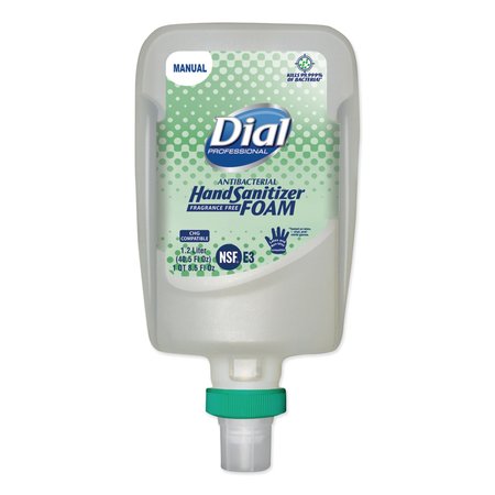 DIAL PROFESSIONAL Antibacterial Foaming Hand Sanitizer Refill for FIT Manual Dispenser, 1.2 L Bottle, Fragrance-Free 19038EA